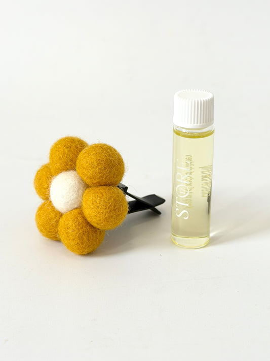 Yellow Daisy Car Air Freshener Set - Coconut & Lime