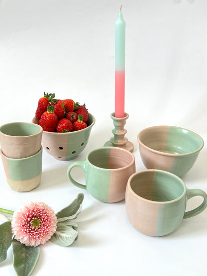 *Exclusive* Two-Toned Ceramic Mug - Pink / Aqua