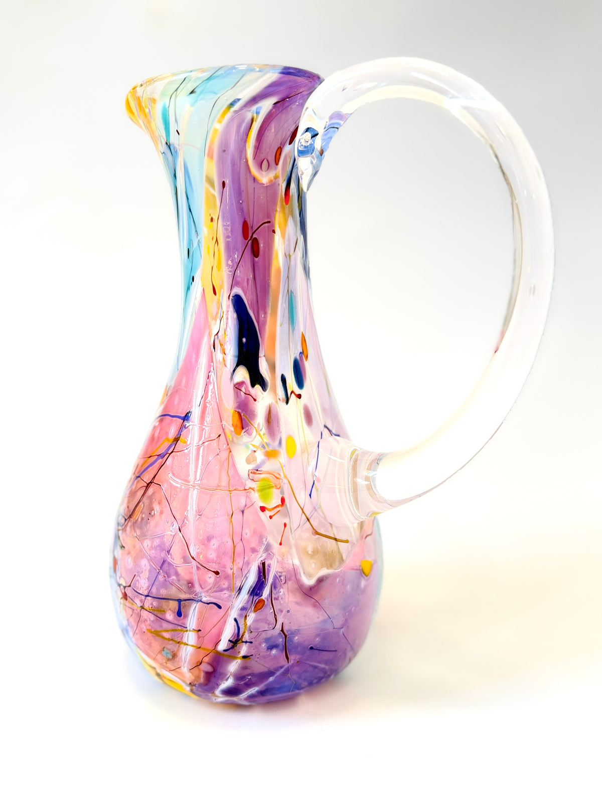 Handblown Glass Shard Carafe with Handle (22498)