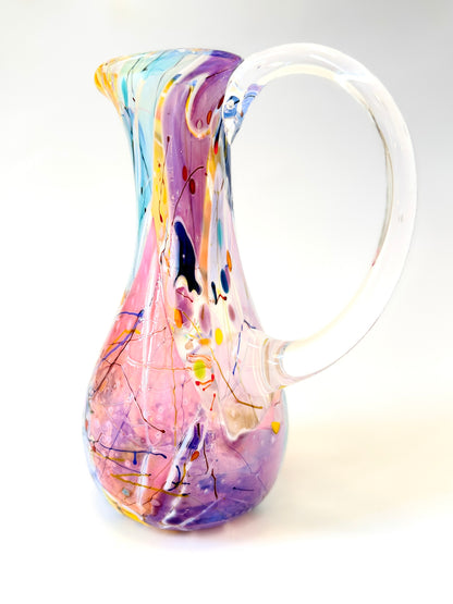 Handblown Glass Shard Carafe with Handle (22498)