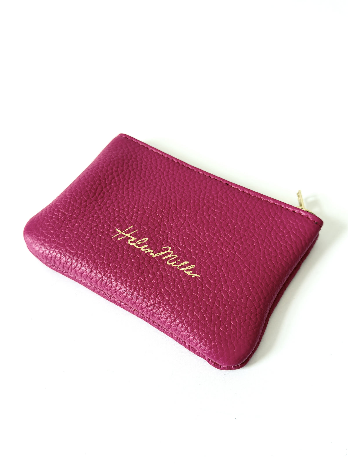 Coin Purse 12cm - Fuchsia Leather