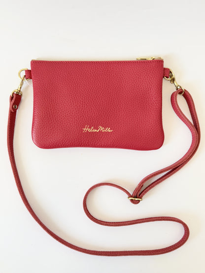 Zipette Bag - Cherry Leather by Helen Miller