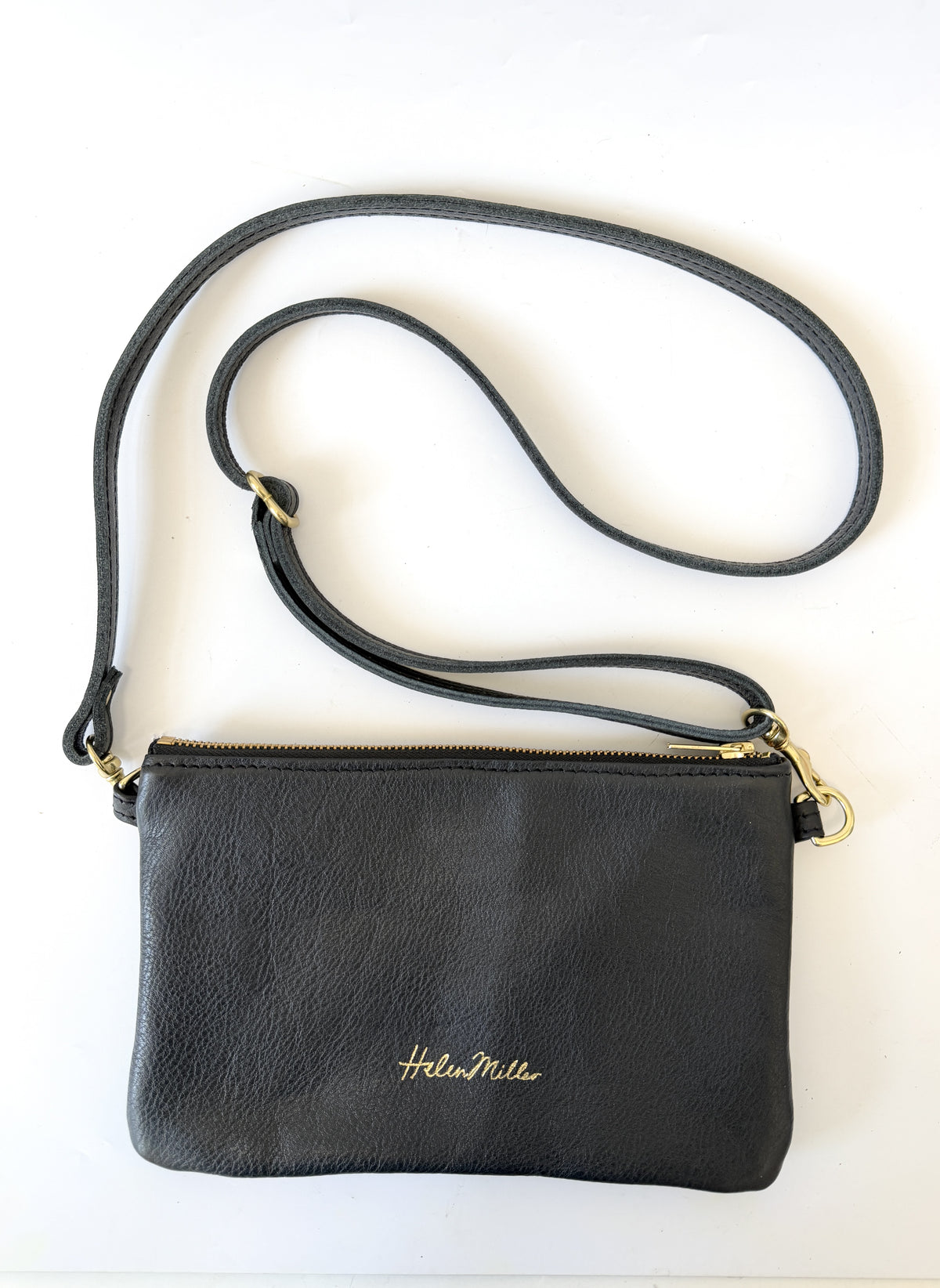 Zipette Bag - Black Leather by Helen Miller