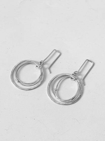 Three Hoops on Hooks - Stirling Silver earrings by Kouka