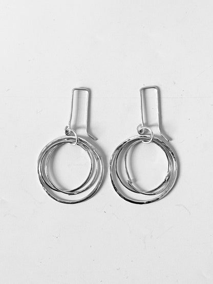 Three Hoops on Hooks - Stirling Silver earrings by Kouka