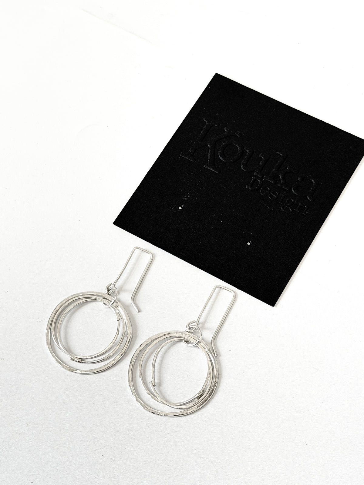 Three Hoops on Hooks - Stirling Silver earrings by Kouka