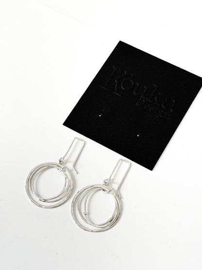 Three Hoops on Hooks - Stirling Silver earrings by Kouka