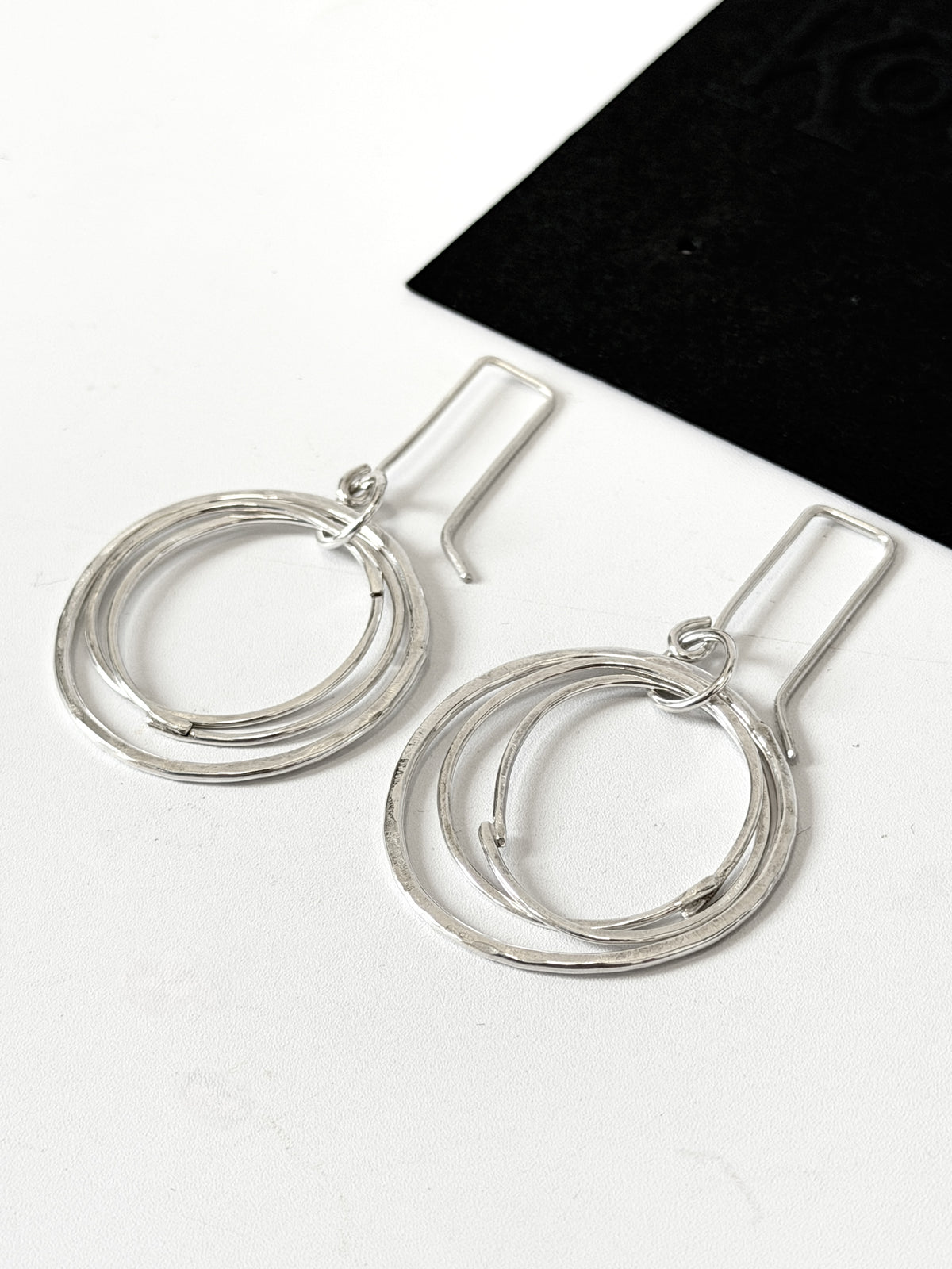 Three Hoops on Hooks - Stirling Silver earrings by Kouka