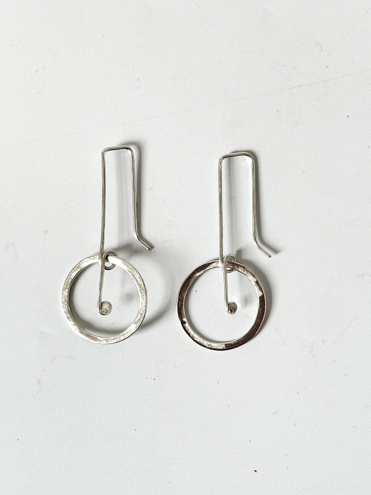 Hoop with Long Detail Post - Stirling Silver earrings by Kouka Design