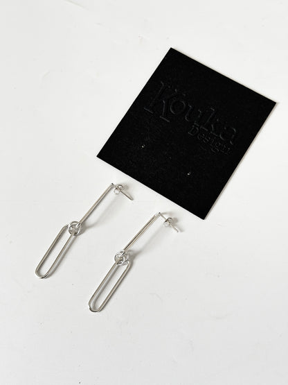 Double Oval Stud - Stirling Silver earrings by Kouka Design