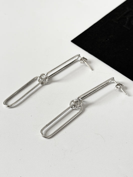 Double Oval Stud - Stirling Silver earrings by Kouka Design