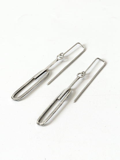 Oval with Bar - Stirling Silver earrings by Kouka Design