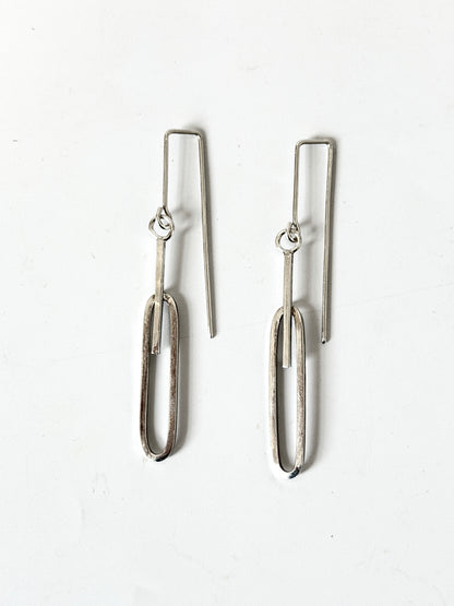 Oval with Bar - Stirling Silver earrings by Kouka Design