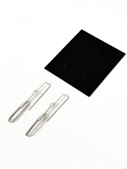 Oval with Bar - Stirling Silver earrings by Kouka Design