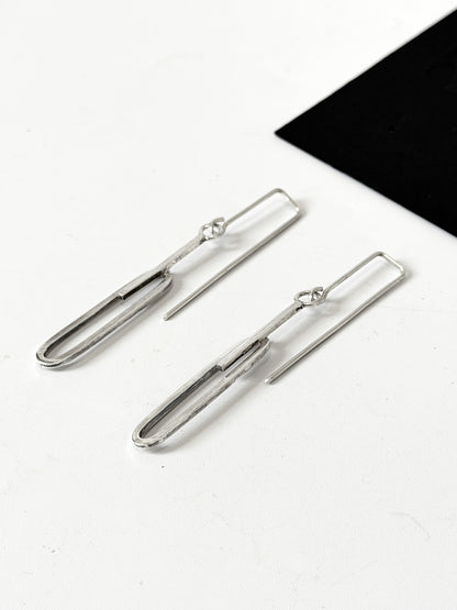 Oval with Bar - Stirling Silver earrings by Kouka Design