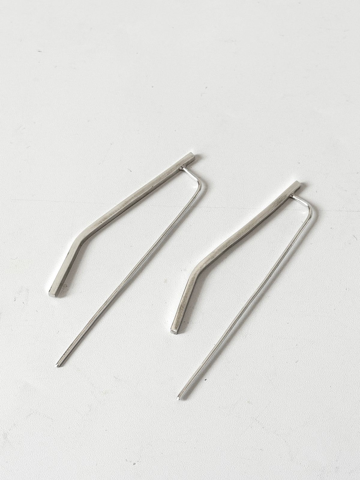 Bent Bars Threader earrings - Stirling Silver earrings by Kouka Design