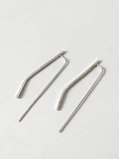 Bent Bars Threader earrings - Stirling Silver earrings by Kouka Design