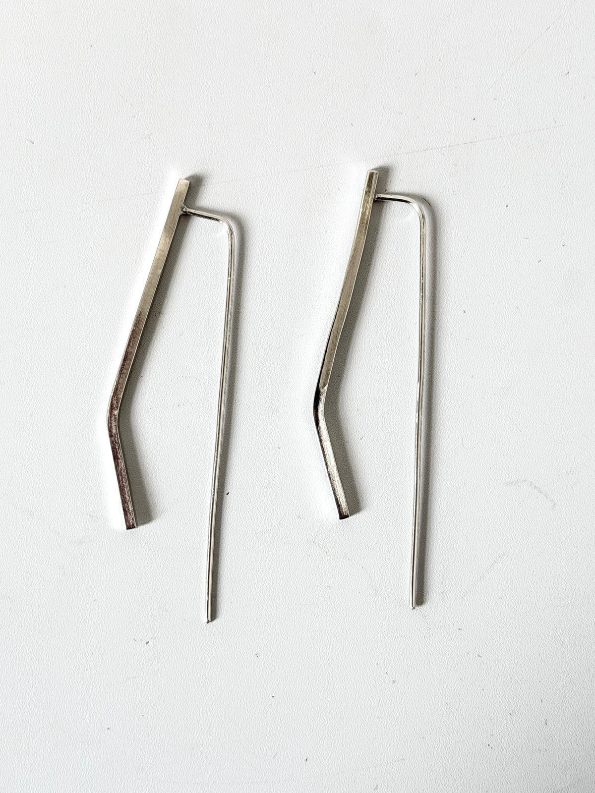 Bent Bars Threader earrings - Stirling Silver earrings by Kouka Design