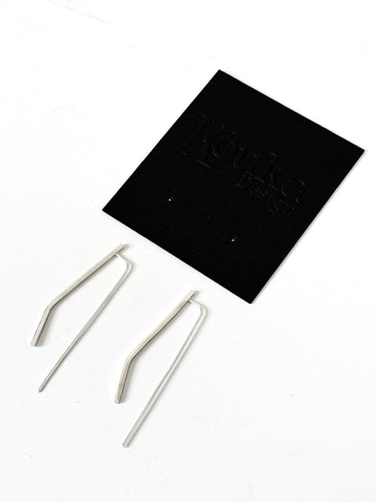 Bent Bars Threader earrings - Stirling Silver earrings by Kouka Design