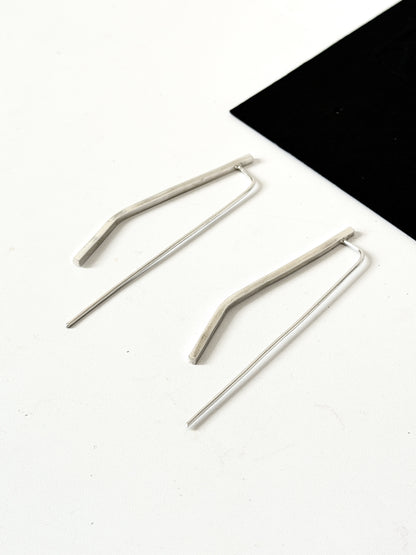 Bent Bars Threader earrings - Stirling Silver earrings by Kouka Design