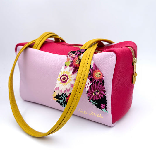 "Carnival" Leather Bag - Lilac / Cherry / Lemon Drop