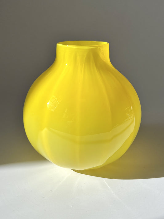 Handblown Glass "Dodici" Vase - Corn Yellow