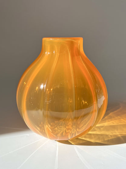 Handblown Glass "Dodici" Vase - Tangerine transparent