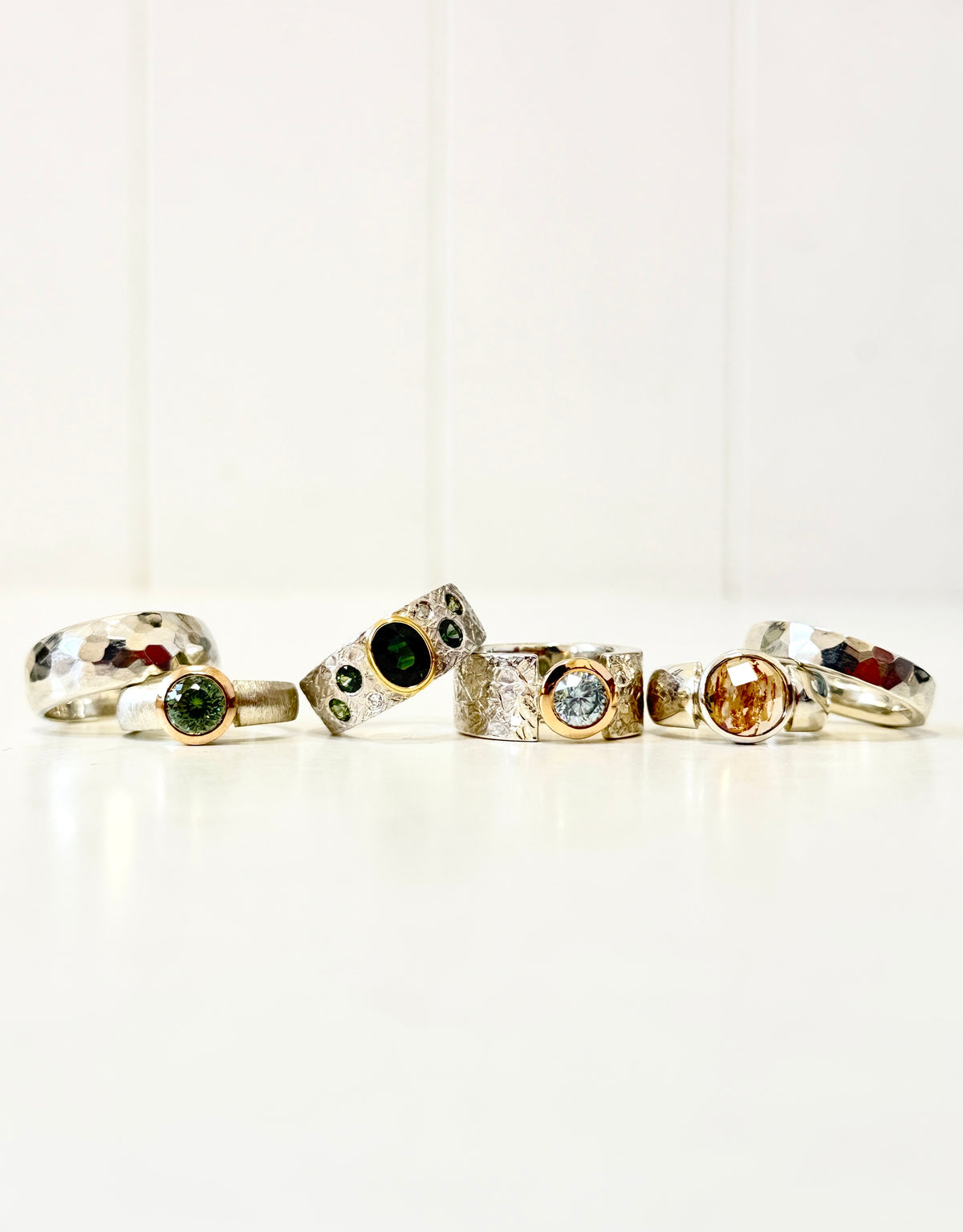 Planished Stirling Silver Narrow Band Ring by Idour (CI.7)