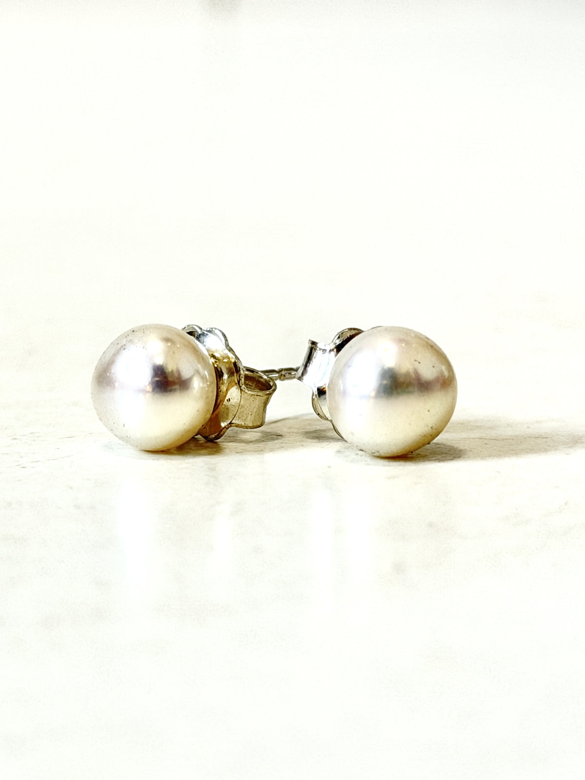 Cultured Pearl & Sterling Silver Stud earrings by Idour (CI.1, 2)