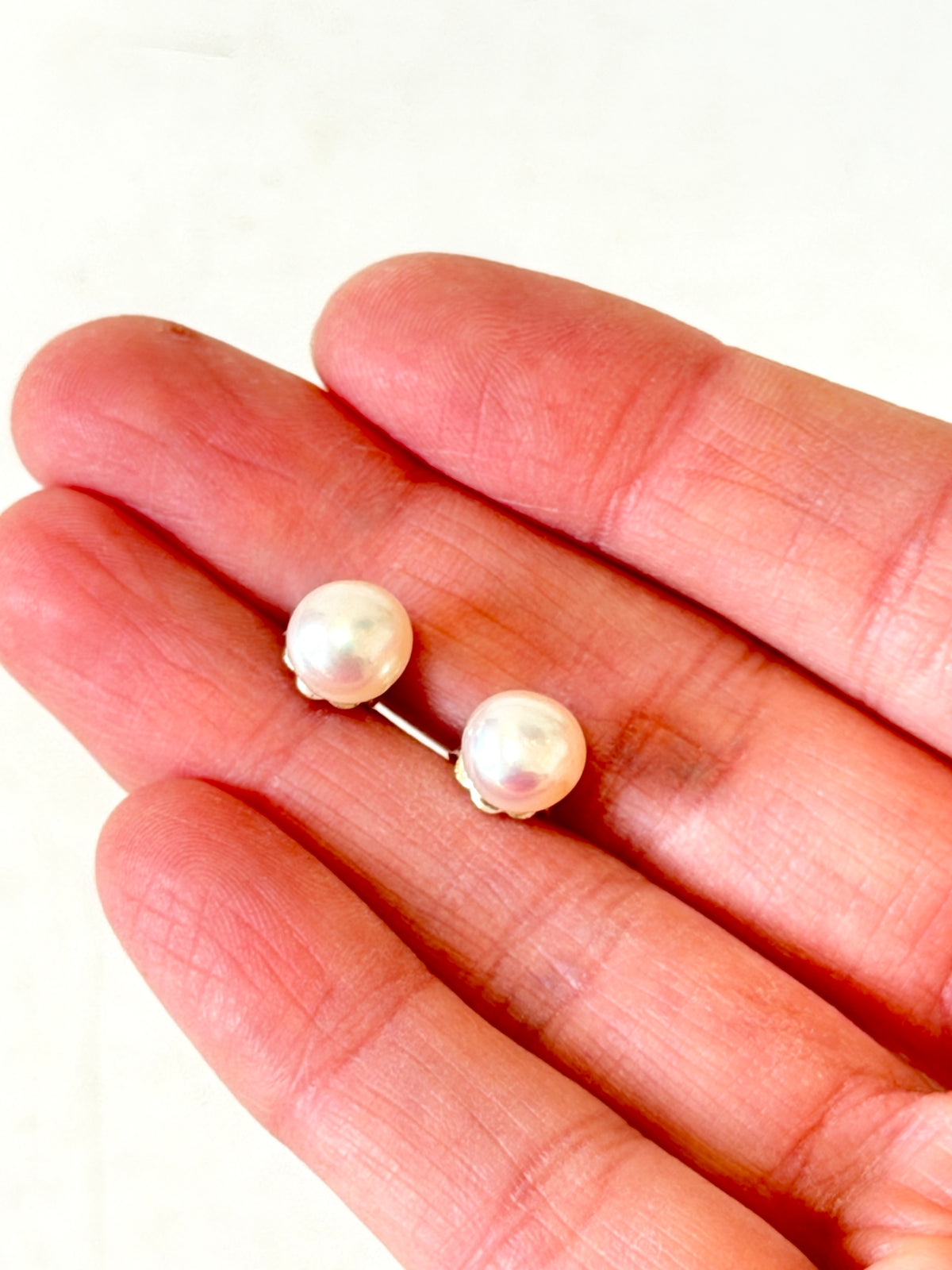 Cultured Pearl & Sterling Silver Stud earrings by Idour (CI.1, 2)