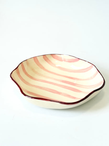 Pink and Burgundy Ceramic "Ruffle" Bowl by Formantics