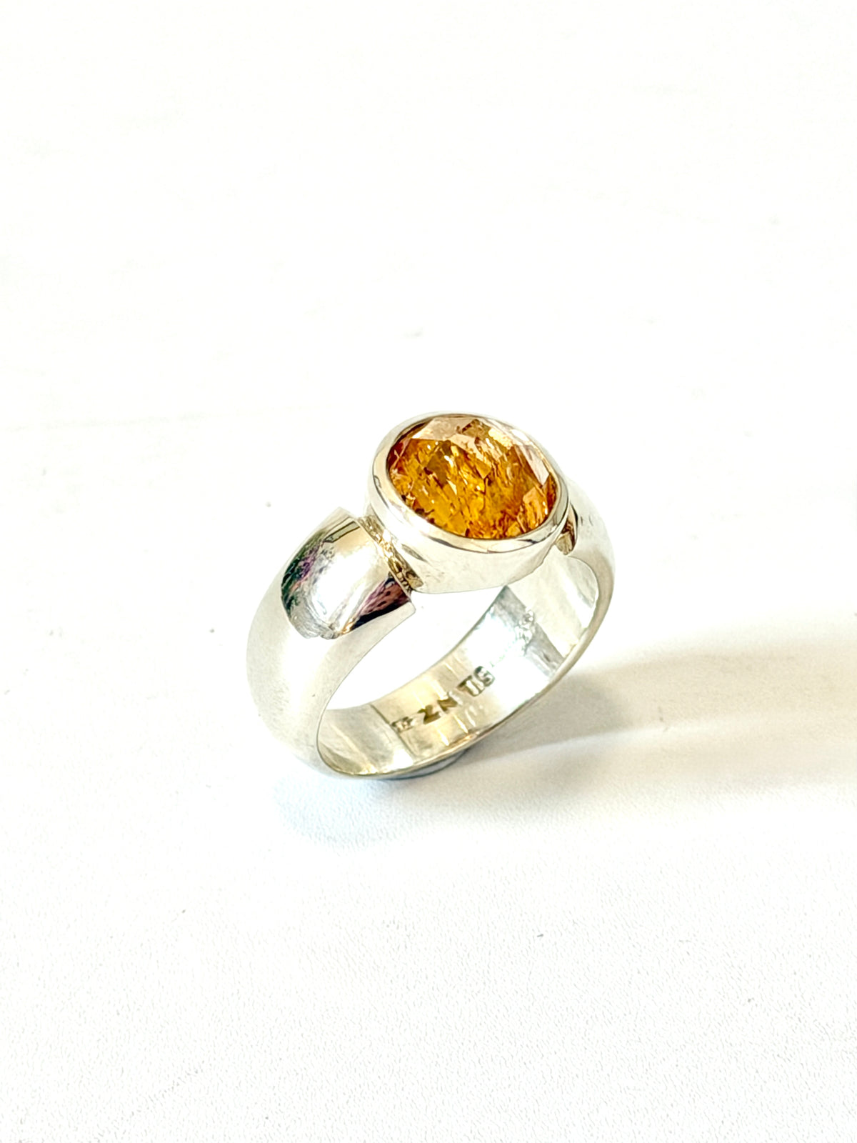 Golden Topaz and Stirling Silver ring by Idour (CI.6)