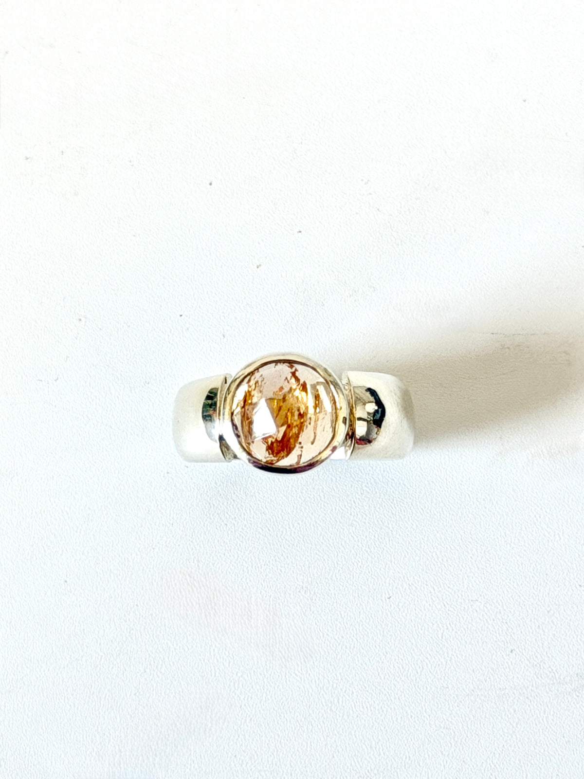Golden Topaz and Stirling Silver ring by Idour (CI.6)