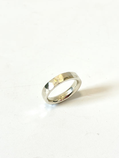 Planished Stirling Silver Narrow Band Ring by Idour (CI.7)