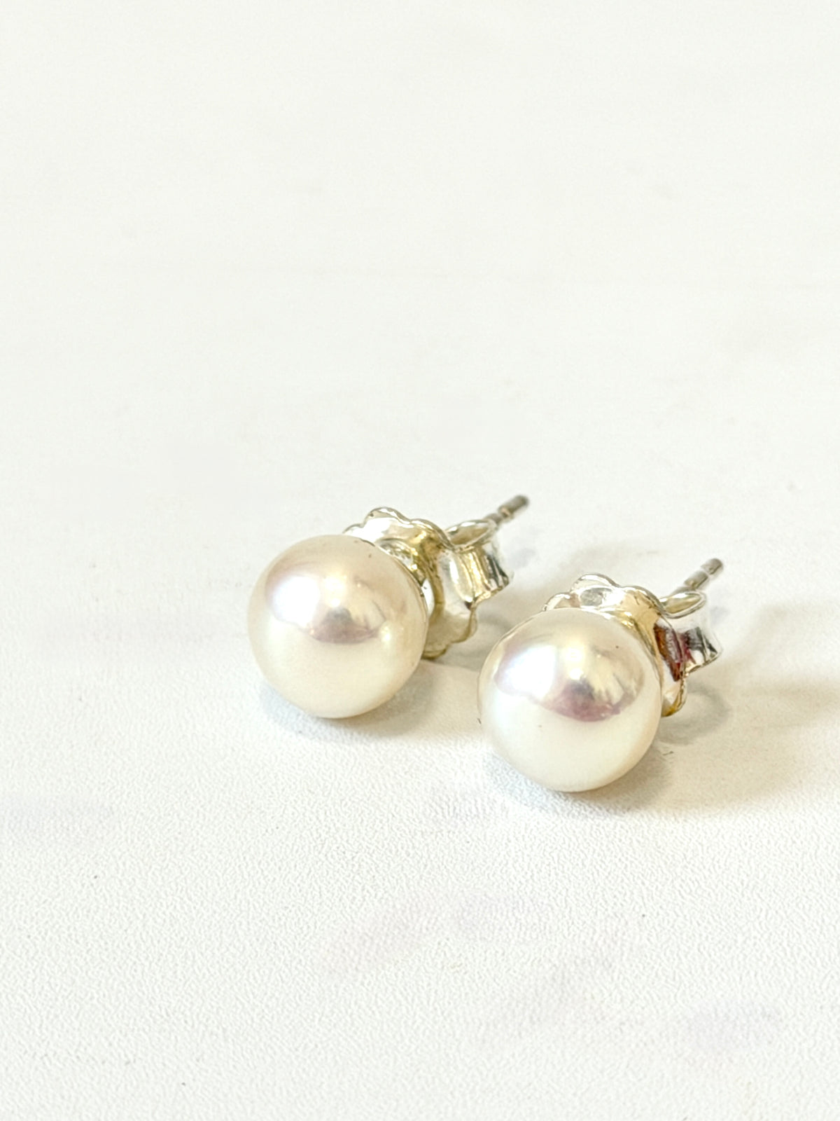 Cultured Pearl & Sterling Silver Stud earrings by Idour (CI.1, 2)
