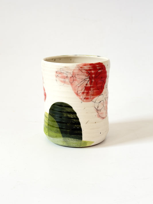 Painty Thumb-dent tumbler - by Tatyanna Meharry of Clae Ceramics