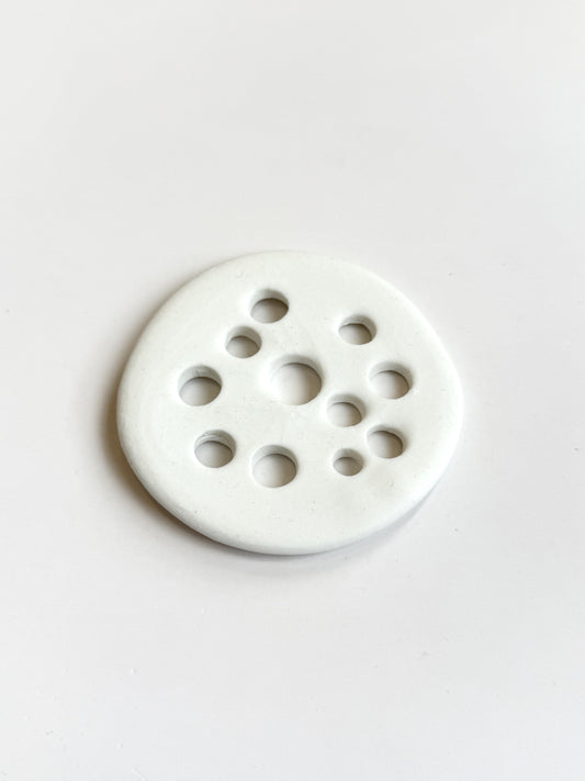 SMALL Flower Frog in Raw Porcelain