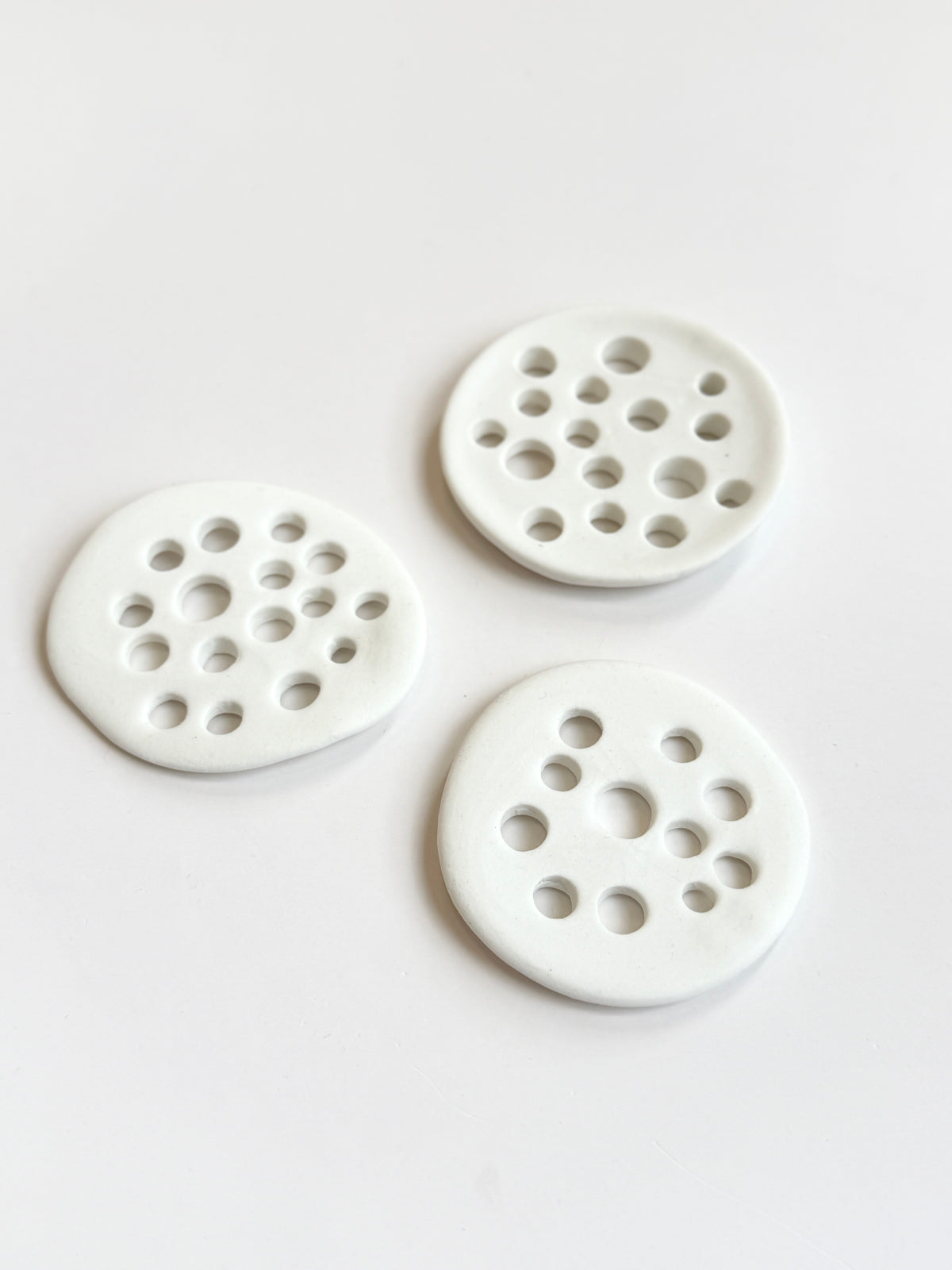 SMALL Flower Frog in Raw Porcelain