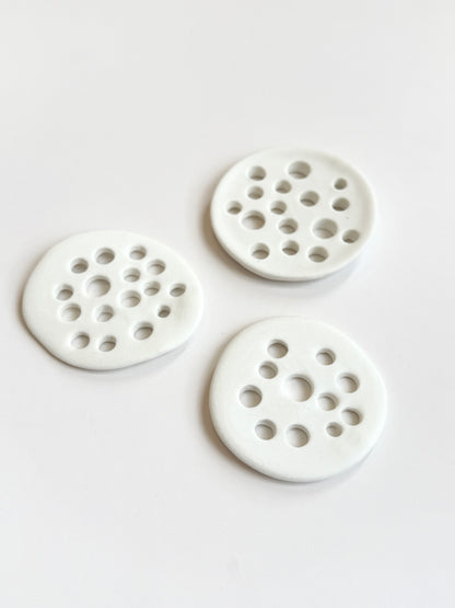 SMALL Flower Frog in Raw Porcelain