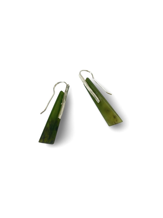 Toki Pounamu & Stirling Silver Earrings (EA-TO2)