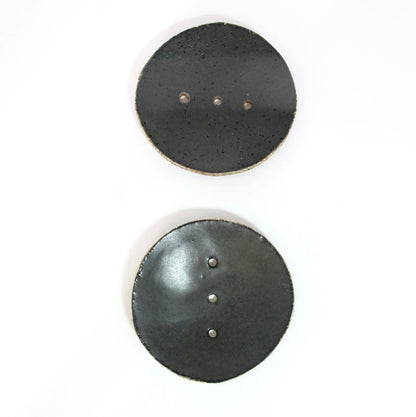 Round Ceramic Soap Dish - Black