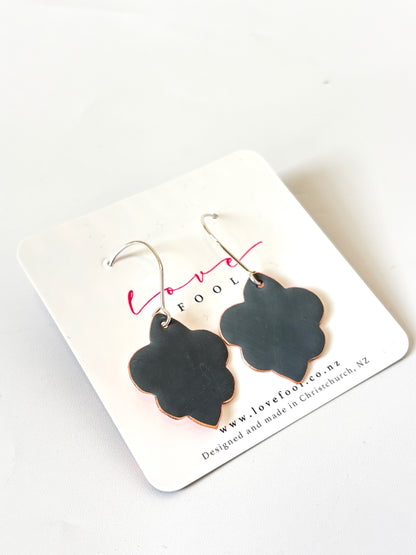 Fleur de Lis Earrings - Dark Grey