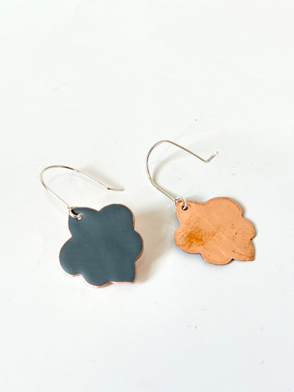 Fleur de Lis Earrings - Dark Grey