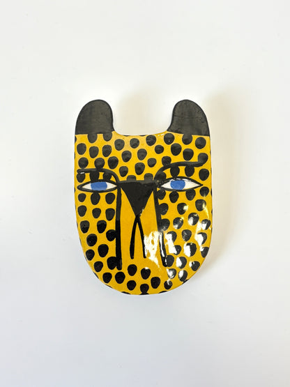 Mini Ceramic Wall Bud Vase by Studio Soph - Yellow Cheetah