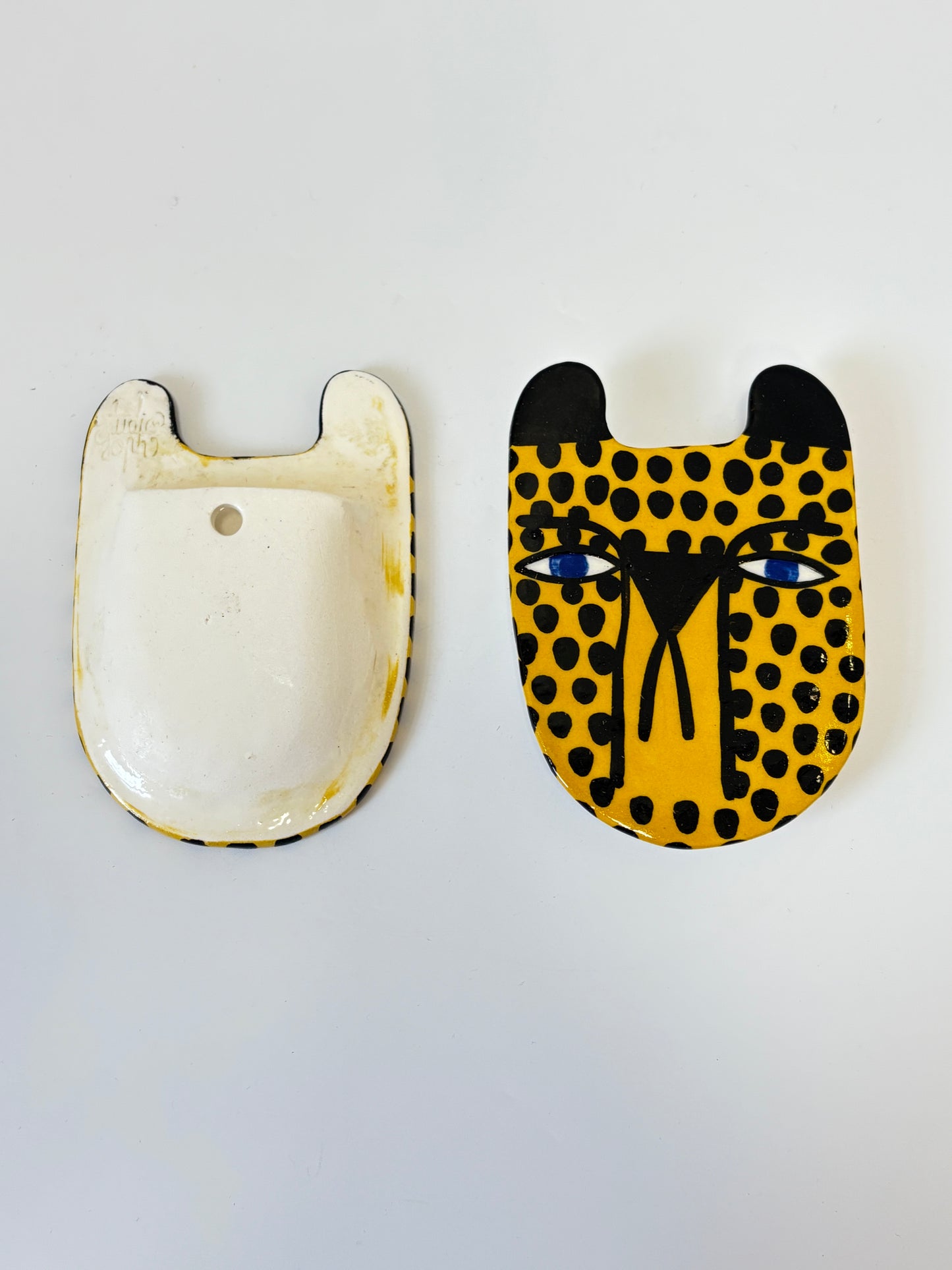 Mini Ceramic Wall Bud Vase by Studio Soph - Yellow Cheetah
