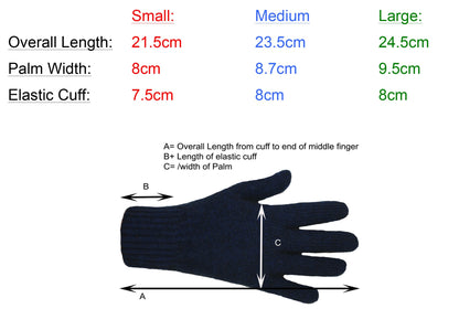 Possum Merino Turn Back Gloves - Midnight Blue