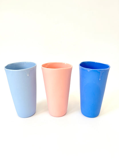 Hydrangea Blue Vessel - One of a Kind Ceramic - Tall 8 x 15cm