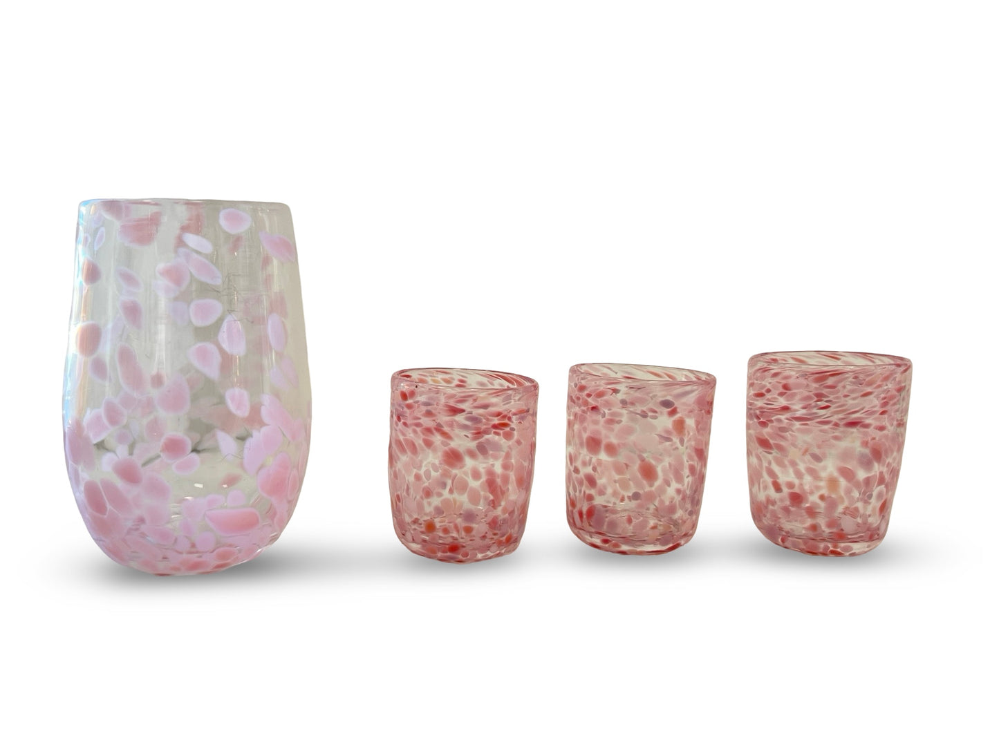 Pair of Handblown Shot Glasses - Soft Pink