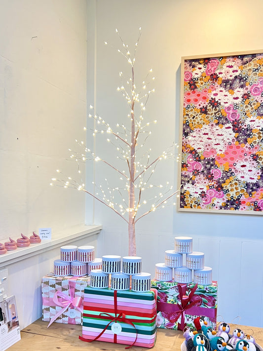 Light Pink Arctic Birch LED Tree, 90cm