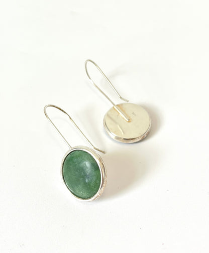 Jade Flat Round Disc Earrings (EA-RO1)